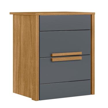 Imagem de Mesa De Cabeceira Dhara 2 Gavetas Freijó Cinza Moval