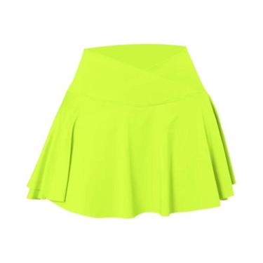 Imagem de Saia Plissada Feminina 3 Em 1 Com Cintura Alta E Bolsos Tipo Corset Pa