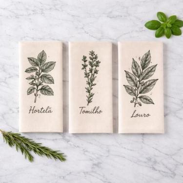 Imagem de Kit 10 Panos De Copa Guardanapo Cozinha Pano de Prato Rústico Temperos