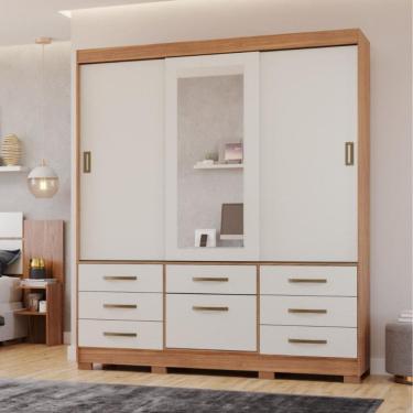 Imagem de Guarda Roupa Casal Espelho 3 Portas 8 Gavetas Luiza Panan