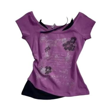 Imagem de Camiseta Verde Y2K Punk Para Mulheres, Top Casual Vintage Doce E Sexy 