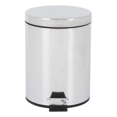 Imagem de Lixeira Banheiro Cinza E Preto 5l 26x20cm Inox - Brazil Home Living
