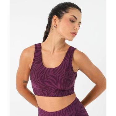 Imagem de Top Fitness Vazado Animal Print Marisa Roxo, Roxo, P