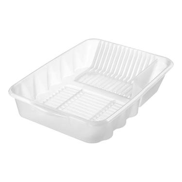 Imagem de Escorredor de Louça Plástico Extragrande Transparente Sanremo para Organização da Pia com Separações Internas