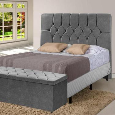Imagem de Cabeceira Quarto Julia 6743 Solteiro 90 cm - ESTOFADOS JATAI, Cinza