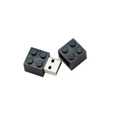Imagem de Pen drive formato peça Lego Blocos Preto 8 GB - Coleção TEA e Amor