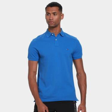 Imagem de Camisa Polo Tommy Hilfiger IM 1985 Regular Season Masculina, Azul, Bra