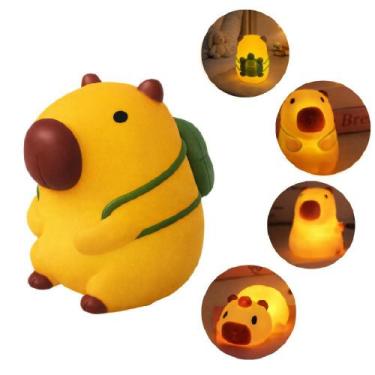 Imagem de Luminária Capivara LED Decoração Fofa Quarto Infantil Luz Noturna Port