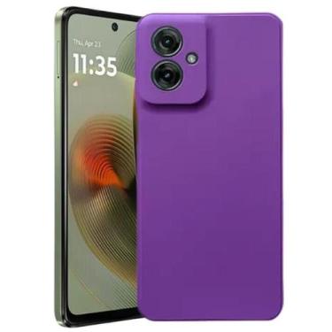 Imagem de Capa Capinha Case Silicone Aveludada Para Motorola Moto G55 5G Lilás -