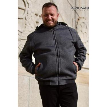 Imagem de Jaqueta Masculina Neoprene Forrada com Capuz Removível Forrado Inverno