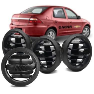 Imagem de 4 Difusor De Ar Central Lateral Preto Nat Prisma 2007 A 2012 Kit1868