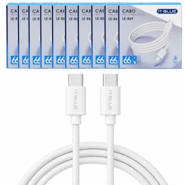 Imagem de Kit 10 Cabos Tipo C para Tipo C Carga Rápida Atacado e Revenda - Lelon