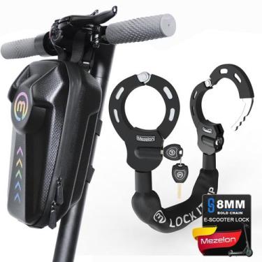 Imagem de Cadeado para scooter Mezelon com corrente de 8 mm e bolsa impermeável