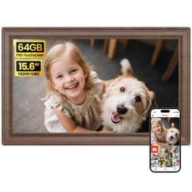 Imagem de Porta-retratos digital BIGASUO 15,6" WiFi 64 GB com tela sensível ao t