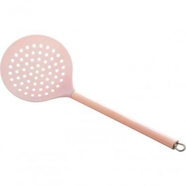 Imagem de Escumadeira De Nylon Com Cabo De Aço Inox Rose 30 Cm - Lyor