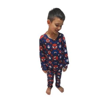 Imagem de Pijama Longo Infantil Homem Aranha Em Malha Suede Premium - DN Pijamas