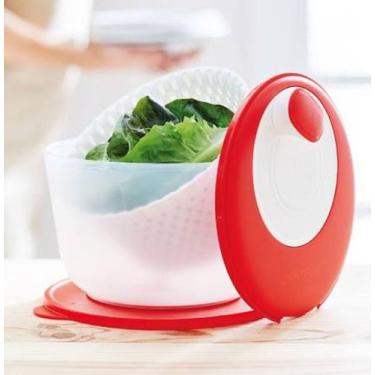 Imagem de Centrífuga de saladas 3,9l vermelha Tupperware - salada mais saudável 