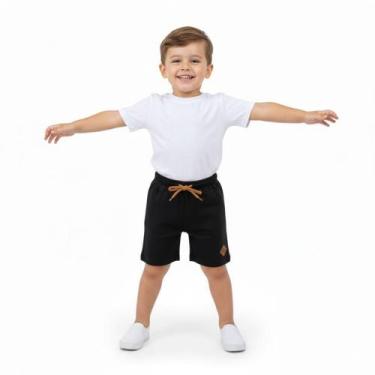 Imagem de Bermuda Bebê Menino Moletom Arrumadinhos, Preto, 01