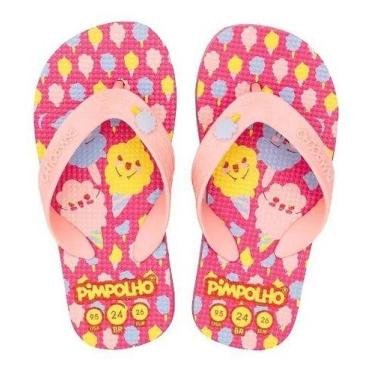 Imagem de Chinelo Sandália Infantil Menina Praiana Pimpolho T 24 A 32, Fúcsia, 2