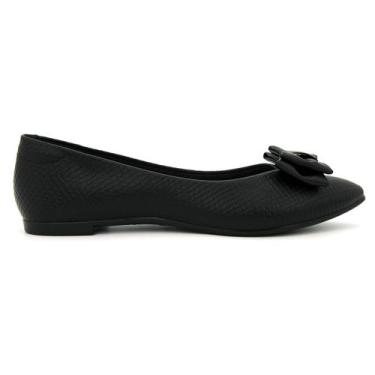 Imagem de Sapato Moleca Original Sapatilha Baixa Laço Feminino 88, 35, Preto