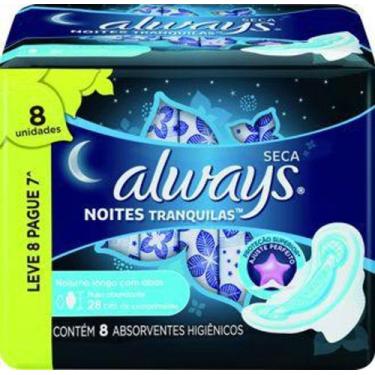 Imagem de Absorvente Externo Always Noites Tranquilas Cobertura Seca Com Abas Lv
