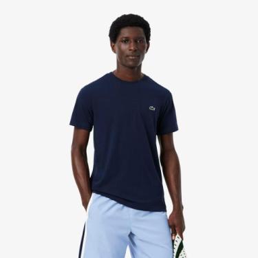 Imagem de Camiseta Esportiva Ultra Dry com Estampa de Crocodilo - Lacoste, Azul 