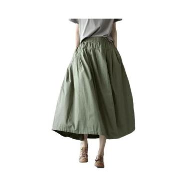 Imagem de Saias Vintage Femininas Em A-Line, Moda De Primavera, Elegantes, Casua