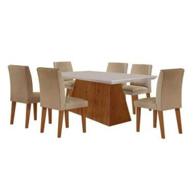 Imagem de Mesa De Jantar Retangular Luna 6 Lugares - Off White - CDS MC, UNIC, O