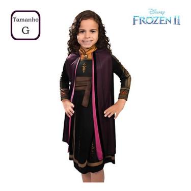 Imagem de Fantasia Anna Vestido Infantil, Disney Elsa Frozen 2 Tam G - Novabrink