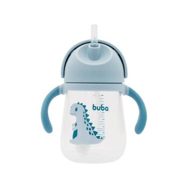 Imagem de Copo Infantil com Canudo 240ml Buba Dino, Azul