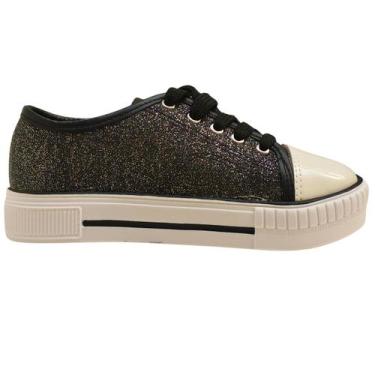 Imagem de Tênis Molekinha Glitter Napa Infantil Menina Confortável, 31, Preto, B