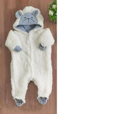 Imagem de Macacão Pijama Infantil Inverno bebê Kigurumi luxo - Ovelha-Leão - Mim