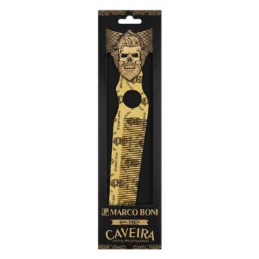 Imagem de Pente Caveira Linha Men Dentes Fino Design Estilo Marco Boni