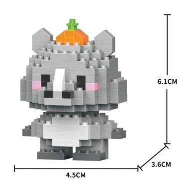 Imagem de Brinquedo Blocos de Montar Infantil Brinquedo Educativo Animais De Bri