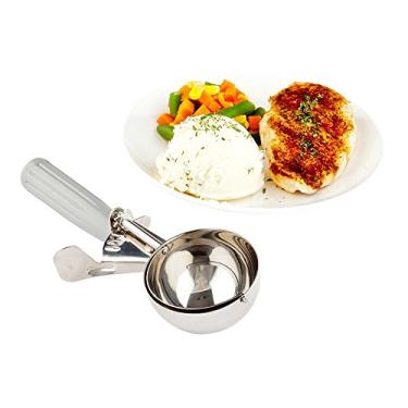 Imagem de Colher de Sorvete, Controle de Porção – Cabo Cinza, Aço Inoxidável, Met Lux – 1 Caixa – Restaurantware