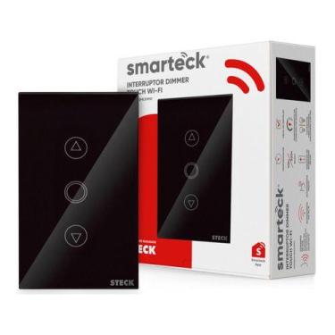 Imagem de Interruptor Inteligente Dimmer Wi-fi Touch Preto Smarteck - Steck, SMC