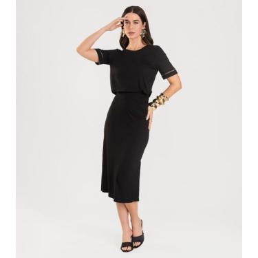 Imagem de Saia Midi Feminina Dianna Preto, PP, Preto