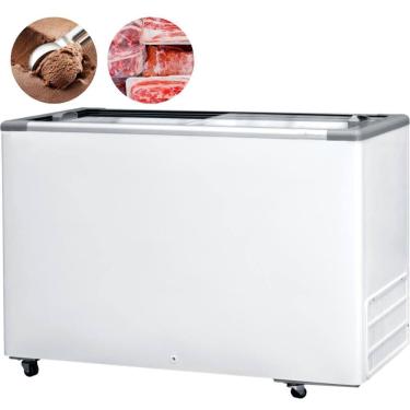 Imagem de Freezer Horizontal 411 Litros Expositor de Congelados Com LED Tampa de Vidro HCEB411V Fricon
