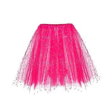 Imagem de Saia Tule Transparente Rosa Escuro Veste Até 52cm Carnaval - Inter.P