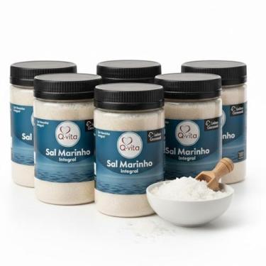 Imagem de Kit c/ 6und Sal Marinho Grosso Q-VITA Pote 1kg