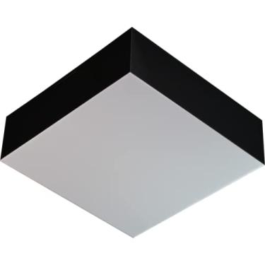 Imagem de TUALUX Plafon de Sobrepor Quadrado Valencia Preto para 02 Lâmpadas Bulbo Led E-27-26X26 cm, PEQUENO