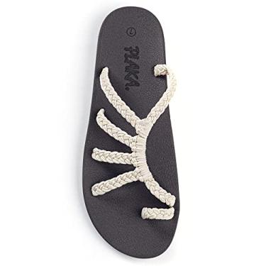 Imagem de Virar Plaka Relief Flops para Mulheres com o apoio do arco | Confortáveis ​​Sandálias para as Mulheres | Perfeito para a praia, longas caminhadas ou piscina | Reduz Heel & Back Pain | pérola | tamanho 8
