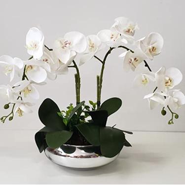 Imagem de Arranjo Flor Orquídeas Artificiais Branca No Vaso Montado