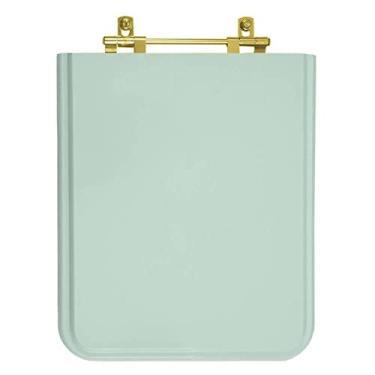 Imagem de Assento Sanitario Poliester Square Verde Água para vaso Incepa com Ferragem Dourada