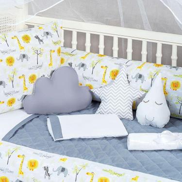 Imagem de Kit Protetor De Berço Menino Menina 2 Laterais Modelo Safari 13 Peças