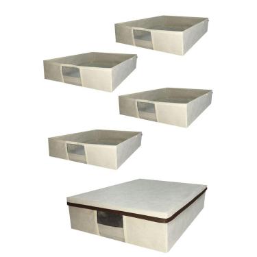 Imagem de caixa para botas multiuso visor e tampa grande organização -  L 37cm x A 11cm x P 50cm - KIT C/ 5