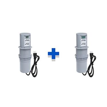Imagem de Kit Torres Tomadas Totem Automático 2 Tom 20A 2 e 3USB 5.2A COR:CINZA