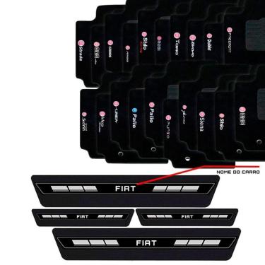 Imagem de Tapete Carpete Bordado + Soleira Fiat Escolha o Carro