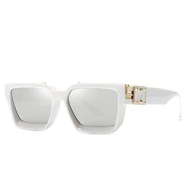 Imagem de Óculos de sol quadrados superdimensionados femininos de luxo masculinos óculos de sol vintage designer uv400 retro óculos com estojo, 15, Z