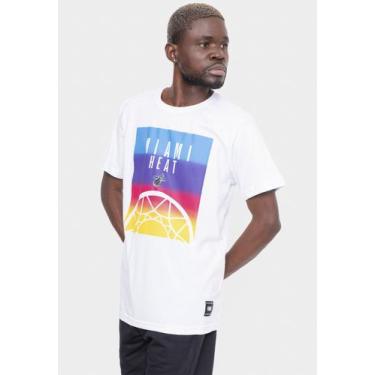 Imagem de Camiseta Nba Sunset Tema Miami Heat Off White